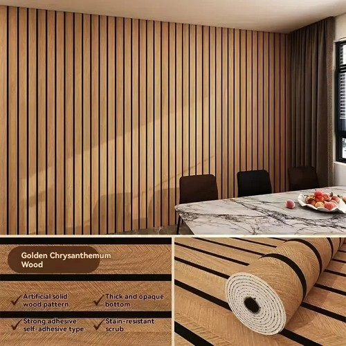 Wood slat wallpaper self - slat,